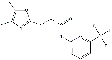 2-[(4,5-dimethyl-1,3-oxazol-2-yl)sulfanyl]-N-[3-(trifluoromethyl)phenyl]acetamide 구조식 이미지