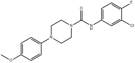 N-(3-chloro-4-fluorophenyl)-4-(4-methoxyphenyl)-1-piperazinecarboxamide Structure
