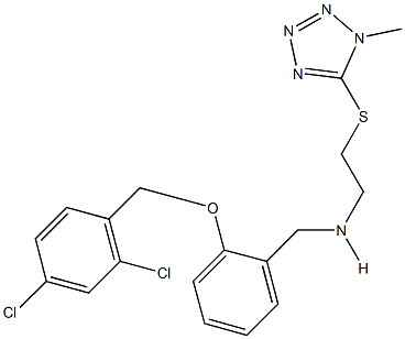 N-{2-[(2,4-dichlorobenzyl)oxy]benzyl}-N-{2-[(1-methyl-1H-tetraazol-5-yl)sulfanyl]ethyl}amine 구조식 이미지