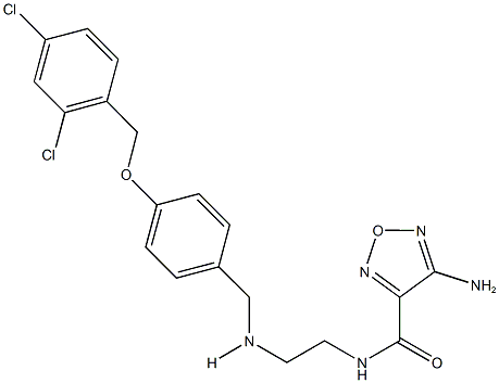 4-amino-N-[2-({4-[(2,4-dichlorobenzyl)oxy]benzyl}amino)ethyl]-1,2,5-oxadiazole-3-carboxamide 구조식 이미지