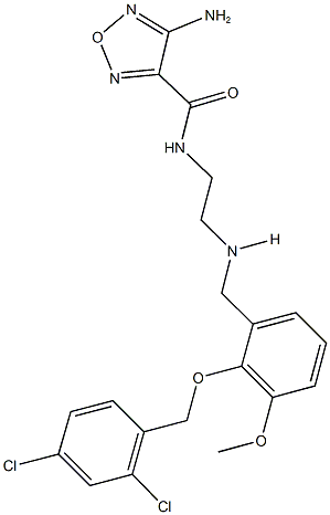 4-amino-N-[2-({2-[(2,4-dichlorobenzyl)oxy]-3-methoxybenzyl}amino)ethyl]-1,2,5-oxadiazole-3-carboxamide Structure