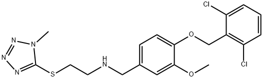 N-{4-[(2,6-dichlorobenzyl)oxy]-3-methoxybenzyl}-N-{2-[(1-methyl-1H-tetraazol-5-yl)sulfanyl]ethyl}amine Structure