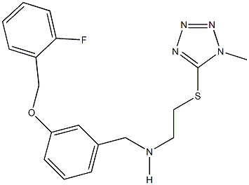 N-{3-[(2-fluorobenzyl)oxy]benzyl}-N-{2-[(1-methyl-1H-tetraazol-5-yl)sulfanyl]ethyl}amine 구조식 이미지