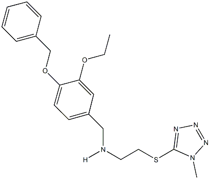 N-[4-(benzyloxy)-3-ethoxybenzyl]-N-{2-[(1-methyl-1H-tetraazol-5-yl)sulfanyl]ethyl}amine Structure