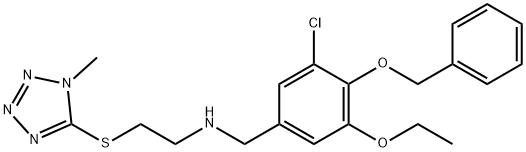 N-[4-(benzyloxy)-3-chloro-5-ethoxybenzyl]-N-{2-[(1-methyl-1H-tetraazol-5-yl)sulfanyl]ethyl}amine 구조식 이미지