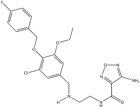 4-amino-N-[2-({3-chloro-5-ethoxy-4-[(4-fluorobenzyl)oxy]benzyl}amino)ethyl]-1,2,5-oxadiazole-3-carboxamide Structure