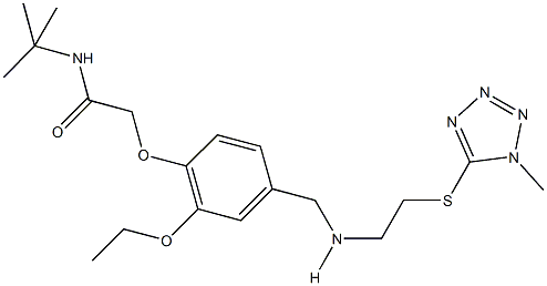 N-(tert-butyl)-2-{2-ethoxy-4-[({2-[(1-methyl-1H-tetraazol-5-yl)sulfanyl]ethyl}amino)methyl]phenoxy}acetamide Structure