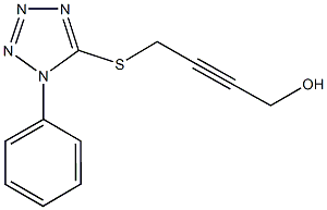 4-[(1-phenyl-1H-tetraazol-5-yl)sulfanyl]-2-butyn-1-ol 구조식 이미지
