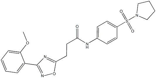 3-[3-(2-methoxyphenyl)-1,2,4-oxadiazol-5-yl]-N-[4-(1-pyrrolidinylsulfonyl)phenyl]propanamide 구조식 이미지