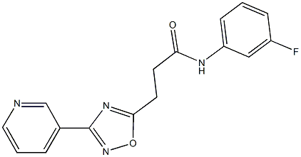 N-(3-fluorophenyl)-3-[3-(3-pyridinyl)-1,2,4-oxadiazol-5-yl]propanamide 구조식 이미지