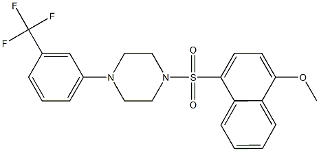 methyl 4-({4-[3-(trifluoromethyl)phenyl]-1-piperazinyl}sulfonyl)-1-naphthyl ether 구조식 이미지