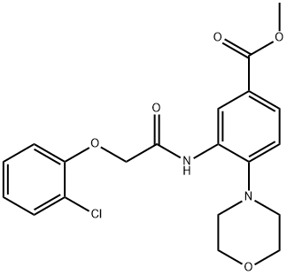 methyl 3-{[(2-chlorophenoxy)acetyl]amino}-4-(4-morpholinyl)benzoate Structure