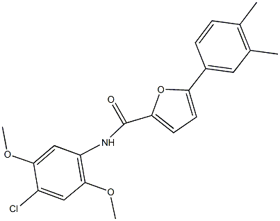 N-(4-chloro-2,5-dimethoxyphenyl)-5-(3,4-dimethylphenyl)-2-furamide 구조식 이미지