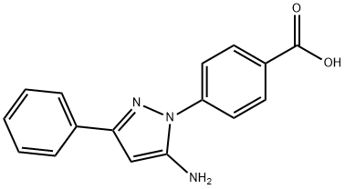 4-(5-amino-3-phenyl-1H-pyrazol-1-yl)benzoic acid Structure