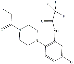N-[5-chloro-2-(4-propionyl-1-piperazinyl)phenyl]-2,2,2-trifluoroacetamide 구조식 이미지