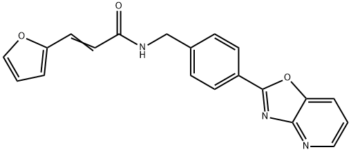 3-(2-furyl)-N-(4-[1,3]oxazolo[4,5-b]pyridin-2-ylbenzyl)acrylamide 구조식 이미지