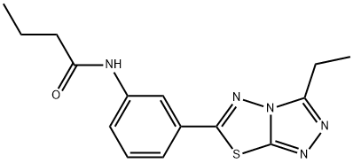 N-[3-(3-ethyl[1,2,4]triazolo[3,4-b][1,3,4]thiadiazol-6-yl)phenyl]butanamide 구조식 이미지