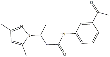 N-(3-acetylphenyl)-3-(3,5-dimethyl-1H-pyrazol-1-yl)butanamide Structure