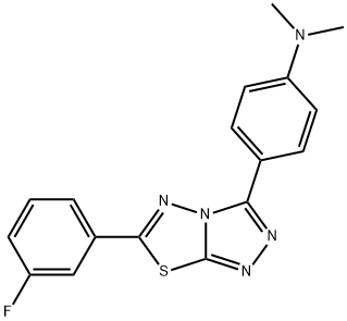 N-{4-[6-(3-fluorophenyl)[1,2,4]triazolo[3,4-b][1,3,4]thiadiazol-3-yl]phenyl}-N,N-dimethylamine 구조식 이미지