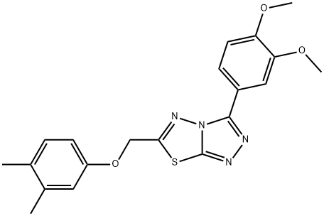 3-(3,4-dimethoxyphenyl)-6-[(3,4-dimethylphenoxy)methyl][1,2,4]triazolo[3,4-b][1,3,4]thiadiazole 구조식 이미지