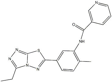 N-[5-(3-ethyl[1,2,4]triazolo[3,4-b][1,3,4]thiadiazol-6-yl)-2-methylphenyl]nicotinamide 구조식 이미지