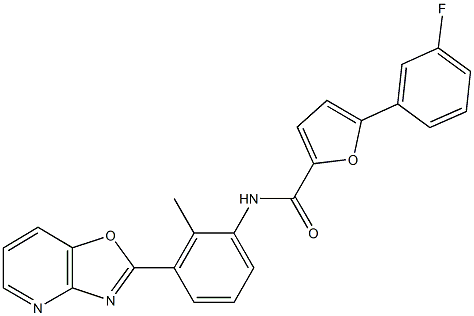 5-(3-fluorophenyl)-N-(2-methyl-3-[1,3]oxazolo[4,5-b]pyridin-2-ylphenyl)-2-furamide Structure