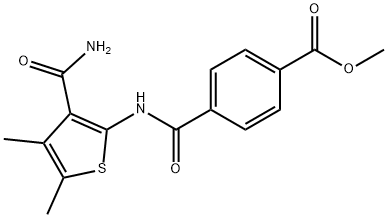 methyl 4-({[3-(aminocarbonyl)-4,5-dimethyl-2-thienyl]amino}carbonyl)benzoate Structure