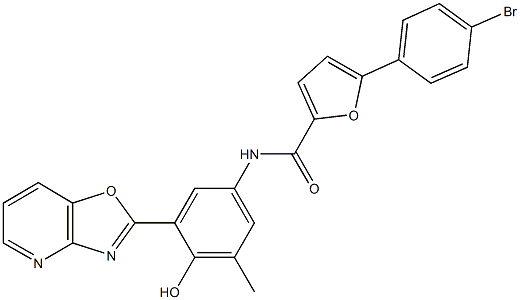5-(4-bromophenyl)-N-(4-hydroxy-3-methyl-5-[1,3]oxazolo[4,5-b]pyridin-2-ylphenyl)-2-furamide Structure