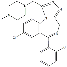 8-chloro-6-(2-chlorophenyl)-1-[(4-methyl-1-piperazinyl)methyl]-4H-[1,2,4]triazolo[4,3-a][1,4]benzodiazepine Structure