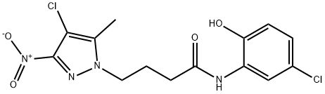 4-{4-chloro-3-nitro-5-methyl-1H-pyrazol-1-yl}-N-(5-chloro-2-hydroxyphenyl)butanamide Structure