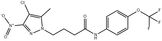 4-{4-chloro-3-nitro-5-methyl-1H-pyrazol-1-yl}-N-[4-(trifluoromethoxy)phenyl]butanamide Structure