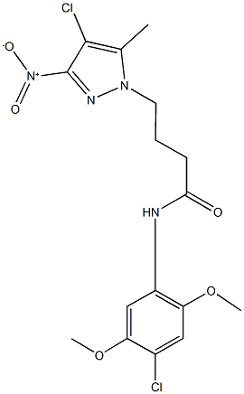 N-(4-chloro-2,5-dimethoxyphenyl)-4-{4-chloro-3-nitro-5-methyl-1H-pyrazol-1-yl}butanamide Structure