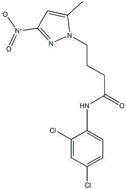 N-(2,4-dichlorophenyl)-4-{3-nitro-5-methyl-1H-pyrazol-1-yl}butanamide Structure