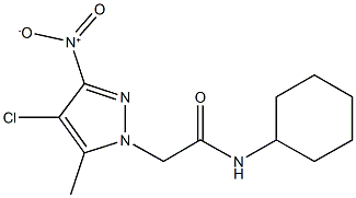 2-{4-chloro-3-nitro-5-methyl-1H-pyrazol-1-yl}-N-cyclohexylacetamide Structure