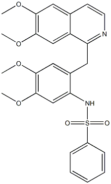 N-{2-[(6,7-dimethoxy-1-isoquinolinyl)methyl]-4,5-dimethoxyphenyl}benzenesulfonamide Structure