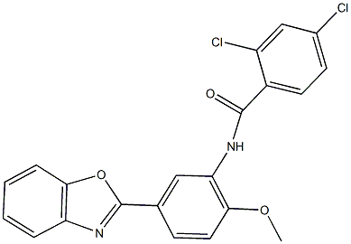 N-[5-(1,3-benzoxazol-2-yl)-2-methoxyphenyl]-2,4-dichlorobenzamide 구조식 이미지