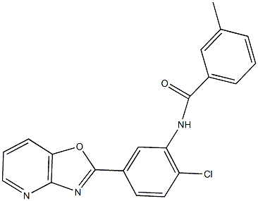 N-(2-chloro-5-[1,3]oxazolo[4,5-b]pyridin-2-ylphenyl)-3-methylbenzamide Structure