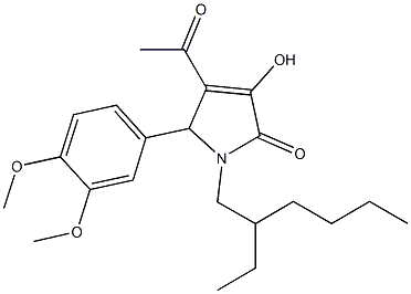 4-acetyl-5-(3,4-dimethoxyphenyl)-1-(2-ethylhexyl)-3-hydroxy-1,5-dihydro-2H-pyrrol-2-one Structure