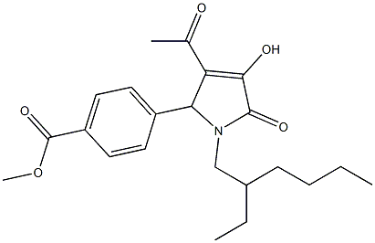 methyl 4-[3-acetyl-1-(2-ethylhexyl)-4-hydroxy-5-oxo-2,5-dihydro-1H-pyrrol-2-yl]benzoate 구조식 이미지