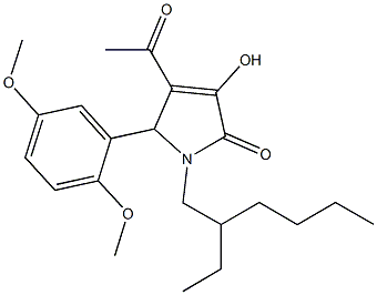 4-acetyl-5-(2,5-dimethoxyphenyl)-1-(2-ethylhexyl)-3-hydroxy-1,5-dihydro-2H-pyrrol-2-one 구조식 이미지