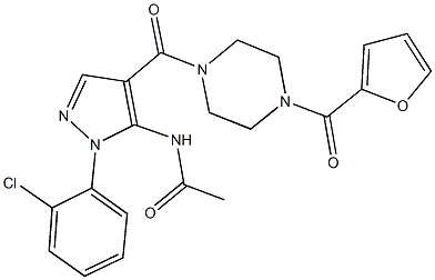 N-(1-(2-chlorophenyl)-4-{[4-(2-furoyl)-1-piperazinyl]carbonyl}-1H-pyrazol-5-yl)acetamide Structure