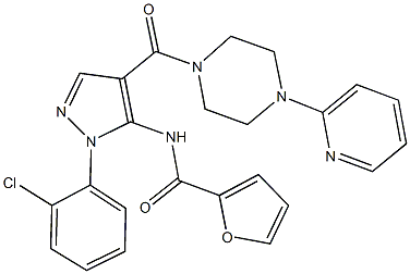 N-(1-(2-chlorophenyl)-4-{[4-(2-pyridinyl)-1-piperazinyl]carbonyl}-1H-pyrazol-5-yl)-2-furamide Structure