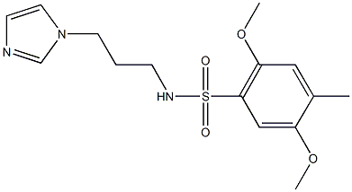 N-[3-(1H-imidazol-1-yl)propyl]-2,5-dimethoxy-4-methylbenzenesulfonamide 구조식 이미지