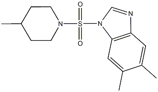 5,6-dimethyl-1-[(4-methyl-1-piperidinyl)sulfonyl]-1H-benzimidazole 구조식 이미지