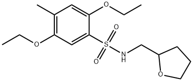 2,5-diethoxy-4-methyl-N-(tetrahydro-2-furanylmethyl)benzenesulfonamide Structure