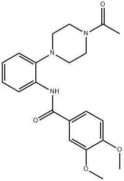 N-[2-(4-acetyl-1-piperazinyl)phenyl]-3,4-dimethoxybenzamide 구조식 이미지