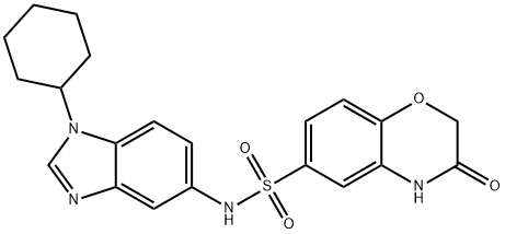 N-(1-cyclohexyl-1H-benzimidazol-5-yl)-3-oxo-3,4-dihydro-2H-1,4-benzoxazine-6-sulfonamide 구조식 이미지