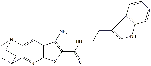 5-amino-N-[2-(1H-indol-3-yl)ethyl]-7-thia-1,9-diazatetracyclo[9.2.2.0~2,10~.0~4,8~]pentadeca-2(10),3,5,8-tetraene-6-carboxamide Structure