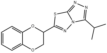 6-(2,3-dihydro-1,4-benzodioxin-2-yl)-3-isopropyl[1,2,4]triazolo[3,4-b][1,3,4]thiadiazole 구조식 이미지