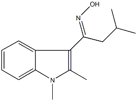 1-(1,2-dimethyl-1H-indol-3-yl)-3-methyl-1-butanone oxime 구조식 이미지